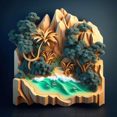 3D model island (STL)